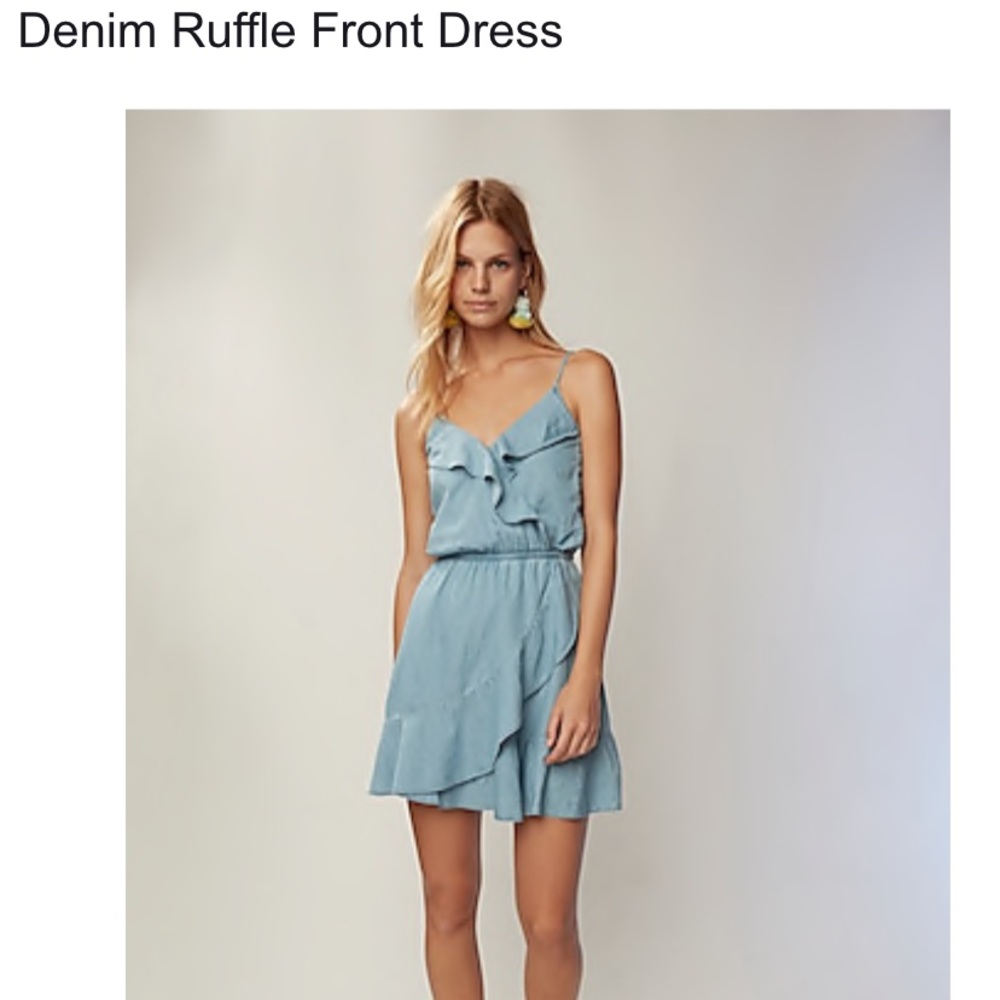 Express Denim Ruffle Front Dress